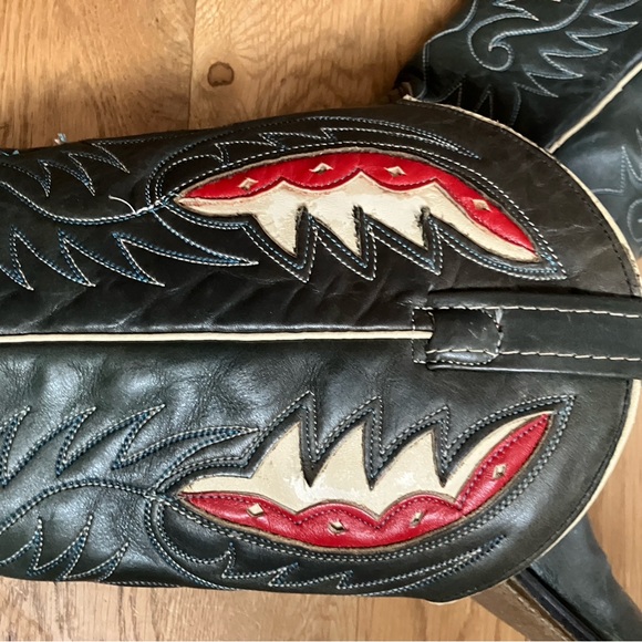 ACME Vintage Grey and Red Cowboy Boots - Picture 5 of 6